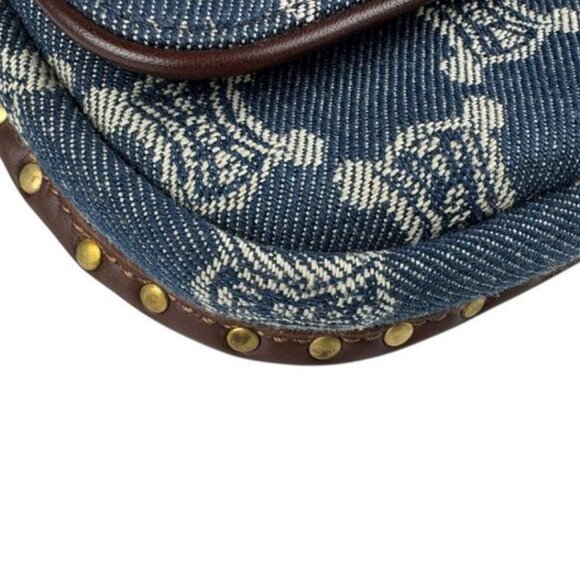 CELINE Waist Bag Paris Macadam Denim Leather Blue x Brown - COA included - Picture 8 of 14